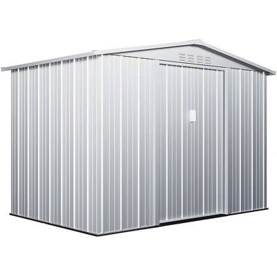 vente-unique.com Cabane de jardin acier gris clair Gris 257x192x169cm - Publicité vente-unique.com Cabane de jardin acier gris clair Gris 257x192x169cm - Publicité