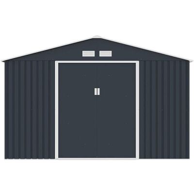 vente-unique.com Cabane de jardin acier gris anthracite Gris 330x172x436cm - Publicité vente-unique.com Cabane de jardin acier gris anthracite Gris 330x172x436cm - Publicité