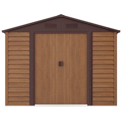 vente-unique.com Cabane de jardin acier naturel foncé Marron 266x177x224cm - Publicité vente-unique.com Cabane de jardin acier naturel foncé Marron 266x177x224cm - Publicité