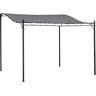 Outsunny Pergola tonnelle de jardin gris et noir Gris 297x250x297cm