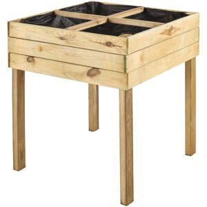 Forest Style Carré potager surélevé en bois beige 90L 80