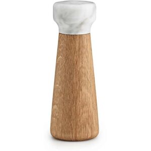 Normann Copenhagen Moulin a sel en bois et marbre blanc S Blanc 6x18x6cm