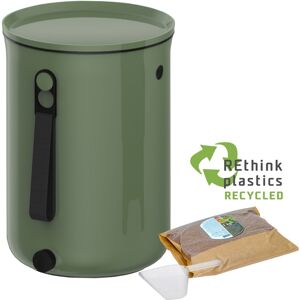 Composteur Bokashi en Plastique recycle,vert, 9,6l+1 kg d'activateur Vert 24x32x24cm