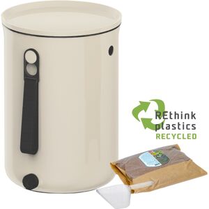 Composteur Bokashi en Plastique recycle,beige, 9,6l+1 kg d'activateur Beige 24x32x24cm