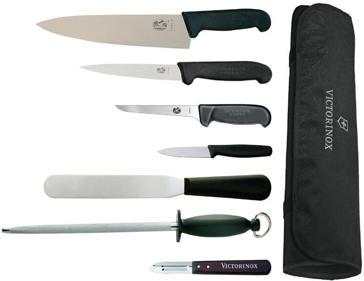 Victorinox Lot de couteaux avec couteau de chef et étui en inox noir Noir 0x0cm