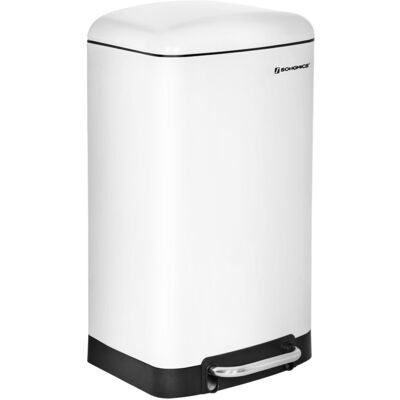 SONGMICS Poubelle de cuisine à pédale en acier couvercle à fermeture 30 l blanc Blanc 35x62x33cm - Publicité SONGMICS Poubelle de cuisine à pédale en acier couvercle à fermeture 30 l blanc Blanc 35x62x33cm - Publicité