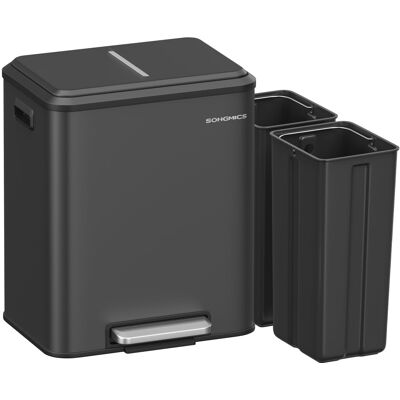 SONGMICS Poubelle de cuisine tri sélectif 2 x 15 l 41.7 x 33.2 x 49.4 cm noir Noir 42x49x33cm - Publicité SONGMICS Poubelle de cuisine tri sélectif 2 x 15 l 41.7 x 33.2 x 49.4 cm noir Noir 42x49x33cm - Publicité