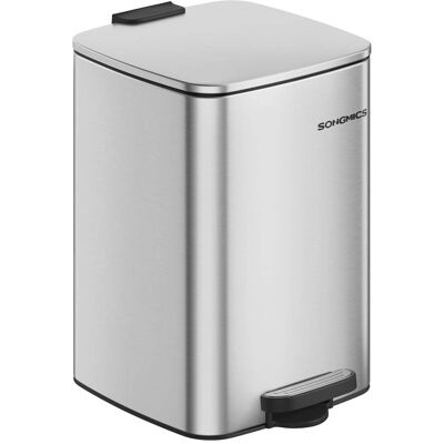 SONGMICS Poubelle de cuisine à pédale en acier inoxydable avec seau 20 litres Argenté 34x40x29cm - Publicité SONGMICS Poubelle de cuisine à pédale en acier inoxydable avec seau 20 litres Argenté 34x40x29cm - Publicité