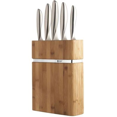 Sabatier Trompette Bloc bamboo 5 couteaux de cuisine Noir 19x38x10cm - Publicité Sabatier Trompette Bloc bamboo 5 couteaux de cuisine Noir 19x38x10cm - Publicité