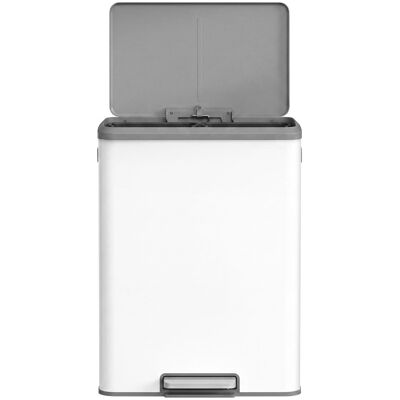 SONGMICS Poubelle de cuisine tri 60 l 2 x 30 l 52.5 x 37.2 x 65.8 cm blanc Blanc 53x66x37cm - Publicité SONGMICS Poubelle de cuisine tri 60 l 2 x 30 l 52.5 x 37.2 x 65.8 cm blanc Blanc 53x66x37cm - Publicité