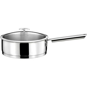 Cuisinox Sauteuse 24cm inox revêtu avec couvercle universel en Acier Inoxydabl Argent 10x39x60cm