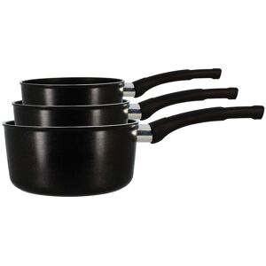 Menastyl Set de 3 casseroles en aluminium - compatible induction Noir 35x21x23cm