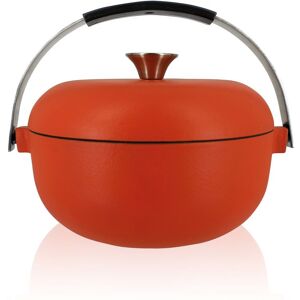 OGO Living Cocotte en fonte rouge 24cm avec anse en acier inoxydable Rouge 24x26x24cm