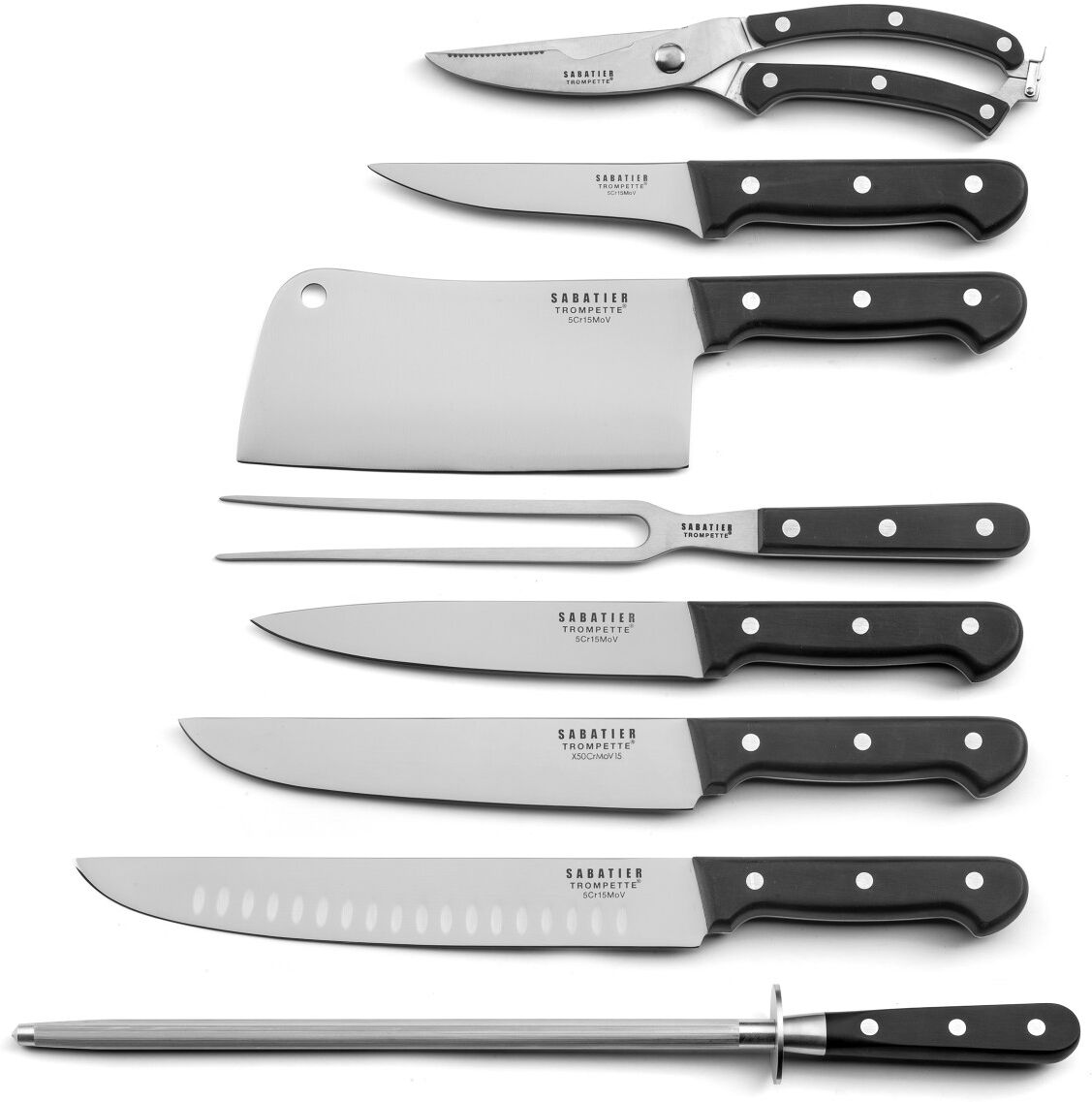 Sabatier Trompette Set 8 couteaux de boucher Noir 8x41x29cm