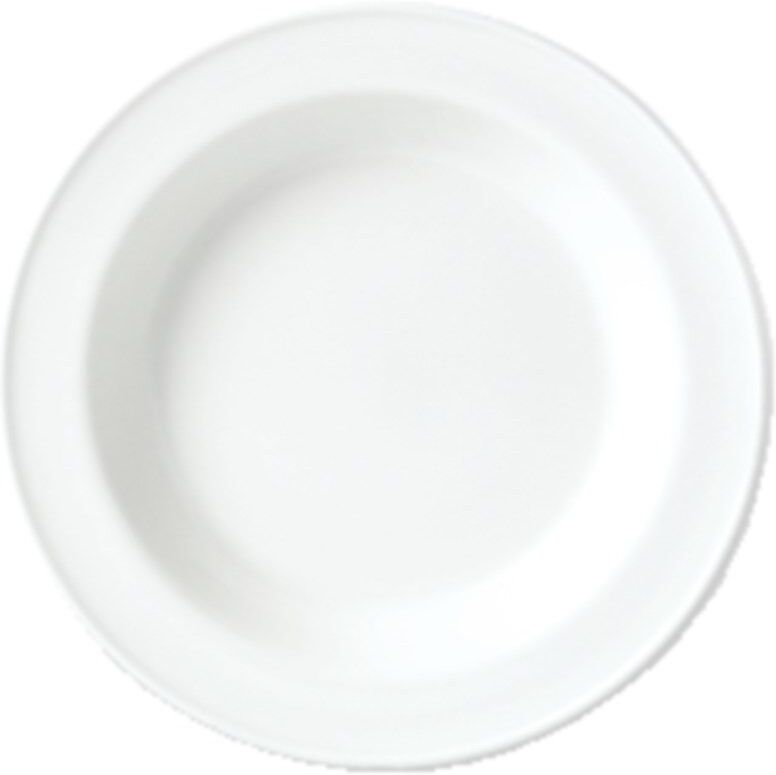 materiel chr pro Lot de 24 assiettes à soupe en porcelaine blanche D 21 cm Blanc 0x0cm