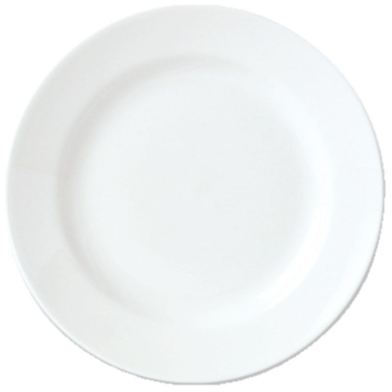 materiel chr pro Lot de 24 assiettes rondes à pizza en porcelaine blanche D 20,7 cm Blanc 0x0cm