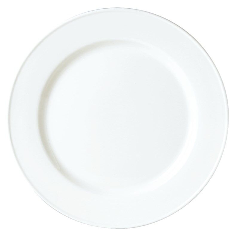 materiel chr pro Lot de 24 assiettes rondes en porcelaine blanche D 27 cm Blanc 0x0cm