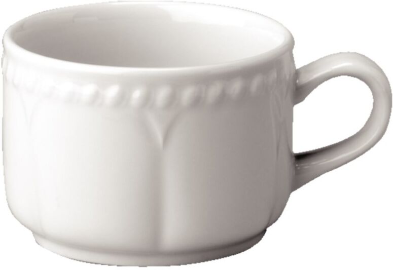 materiel chr pro Lot de 24 tasses à thé empilable en porcelaine blanche 210 ml Blanc 0x0cm