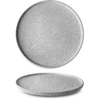 Maison Cyna Lot de 6 assiettes plates en porcelaine D24 effet granit brut gris Gris 24x2x24cm