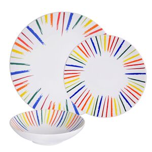 Table passion Service d'assiettes 18 pièces multicolore en grès H1 Multicolore 1x1x1cm