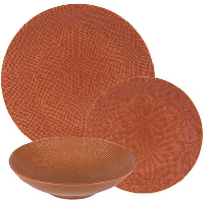 Table passion Service d'assiettes terra 18 pièces rouge en grès Rouge 1x1x1cm - Publicité Table passion Service d'assiettes terra 18 pièces rouge en grès Rouge 1x1x1cm - Publicité