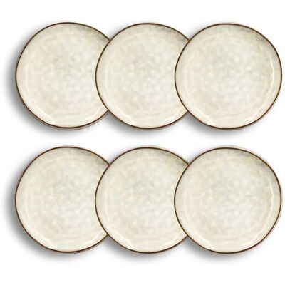 OGO Living Lot de 6 assiettes desserts en grès gris 20,5cm Gris 21x2x21cm - Publicité OGO Living Lot de 6 assiettes desserts en grès gris 20,5cm Gris 21x2x21cm - Publicité