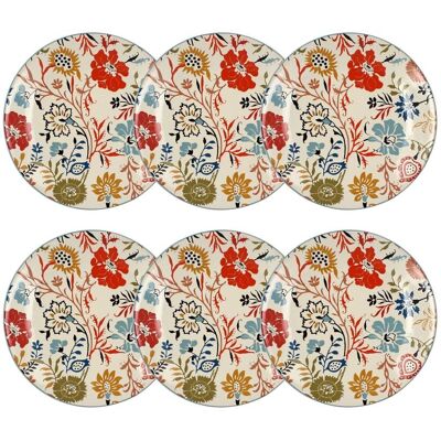 Novastyl - Jaipur 27cm Plates - Gres - Lot 6 - Plates - Publicité Novastyl - Jaipur 27cm Plates - Gres - Lot 6 - Plates - Publicité