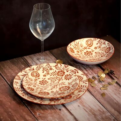 Medard de Noblat Assiette dessert en grès beige/ocre Orange 30x36x33cm - Publicité Medard de Noblat Assiette dessert en grès beige/ocre Orange 30x36x33cm - Publicité