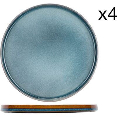 Cosy & Trendy Lot de 4 Assiettes plates en Porcelaine, bleu, D27,5 cm Bleu 28x2x28cm - Publicité Cosy & Trendy Lot de 4 Assiettes plates en Porcelaine, bleu, D27,5 cm Bleu 28x2x28cm - Publicité