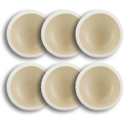 OGO Living Lot de 6 bols en porcelaine beige et blanc 10cm Blanc 10x6x10cm - Publicité OGO Living Lot de 6 bols en porcelaine beige et blanc 10cm Blanc 10x6x10cm - Publicité
