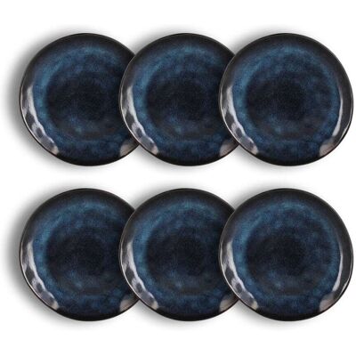 OGO Living Lot de 6 assiettes à dessert en grès bleu 21cm Bleu 21x2x21cm - Publicité OGO Living Lot de 6 assiettes à dessert en grès bleu 21cm Bleu 21x2x21cm - Publicité