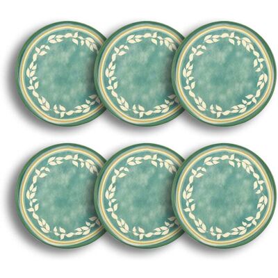 Novastyl Lot de 6 assiettes plates en faïence verte 27,5cm Vert 28x2x28cm - Publicité Novastyl Lot de 6 assiettes plates en faïence verte 27,5cm Vert 28x2x28cm - Publicité