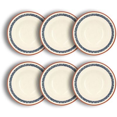 Novastyl Lot de 6 assiettes à pâtes en faïence blanche 28cm Blanc 28x5x28cm - Publicité Novastyl Lot de 6 assiettes à pâtes en faïence blanche 28cm Blanc 28x5x28cm - Publicité