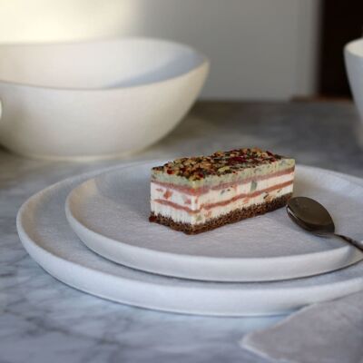 OGO Living Lot de 6 assiettes à dessert texturées 21cm grès blanc mat Blanc 21x2x21cm - Publicité OGO Living Lot de 6 assiettes à dessert texturées 21cm grès blanc mat Blanc 21x2x21cm - Publicité