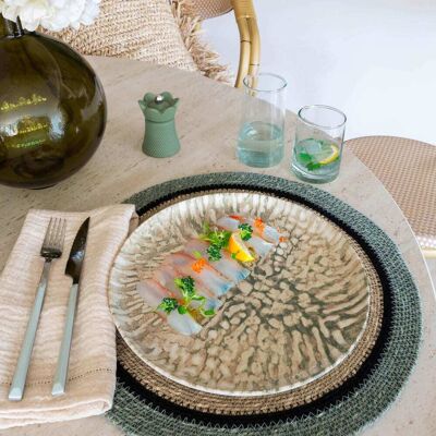 Novastyl Lot de 6 assiettes plates vertes en grès 26cm Vert 26x3x26cm - Publicité Novastyl Lot de 6 assiettes plates vertes en grès 26cm Vert 26x3x26cm - Publicité
