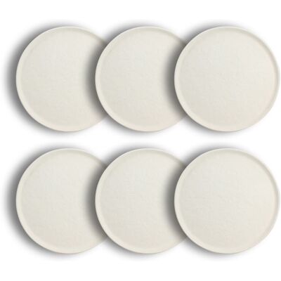 OGO Living Lot de 6 assiettes plates texturées 27cm en grès blanc mat Blanc 27x2x27cm - Publicité OGO Living Lot de 6 assiettes plates texturées 27cm en grès blanc mat Blanc 27x2x27cm - Publicité