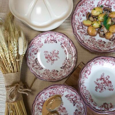 Novastyl Lot de 6 assiettes plates 26cm fleuries en grès rose Rose 26x4x26cm - Publicité Novastyl Lot de 6 assiettes plates 26cm fleuries en grès rose Rose 26x4x26cm - Publicité