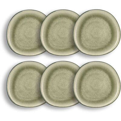 OGO Living Lot de 6 assiettes plates 27,5cm en grès vert Vert 28x3x28cm - Publicité OGO Living Lot de 6 assiettes plates 27,5cm en grès vert Vert 28x3x28cm - Publicité