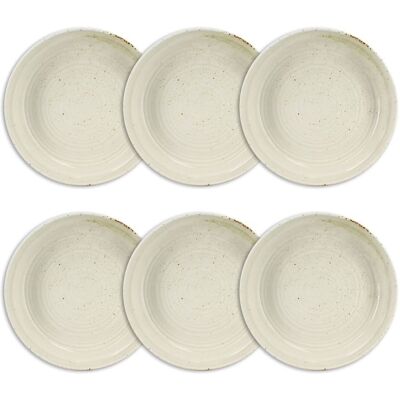 OGO Living Lot de 6 assiettes creuses 21cm en porcelaine beige Beige 21x5x21cm - Publicité OGO Living Lot de 6 assiettes creuses 21cm en porcelaine beige Beige 21x5x21cm - Publicité