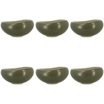 OGO Living Lot de 6 assiettes coupes 15,5cm en grès vert Vert 15x7x15cm - Publicité OGO Living Lot de 6 assiettes coupes 15,5cm en grès vert Vert 15x7x15cm - Publicité