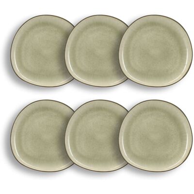 OGO Living Lot de 6 assiettes à dessert 22cm en grès vert Vert 22x2x22cm - Publicité OGO Living Lot de 6 assiettes à dessert 22cm en grès vert Vert 22x2x22cm - Publicité