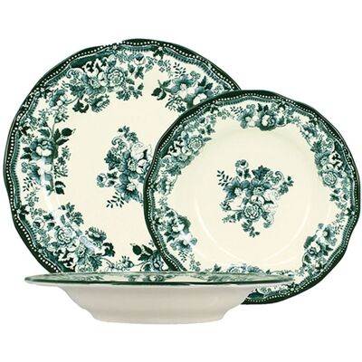 Novastyl Service de table 36 pièces en grès blanc et vert Vert 26x4x26cm - Publicité Novastyl Service de table 36 pièces en grès blanc et vert Vert 26x4x26cm - Publicité