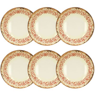 OGO Living Lot de 6 assiettes creuses 21cm en porcelaine rouge Rouge 21x6x21cm - Publicité OGO Living Lot de 6 assiettes creuses 21cm en porcelaine rouge Rouge 21x6x21cm - Publicité