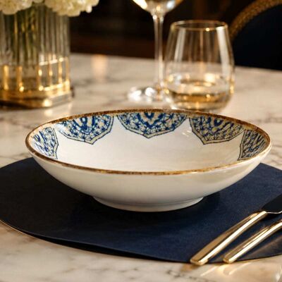 OGO Living Lot de 6 assiettes creuses 21cm en porcelaine bleu Bleu 21x6x21cm - Publicité OGO Living Lot de 6 assiettes creuses 21cm en porcelaine bleu Bleu 21x6x21cm - Publicité