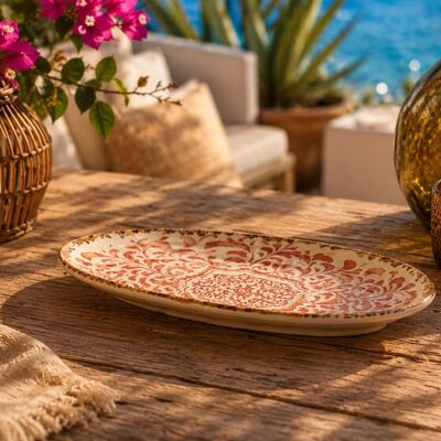 OGO Living Lot de 6 assiettes ovales 23,5cm en porcelaine rouge Rouge 24x3x14cm - Publicité OGO Living Lot de 6 assiettes ovales 23,5cm en porcelaine rouge Rouge 24x3x14cm - Publicité