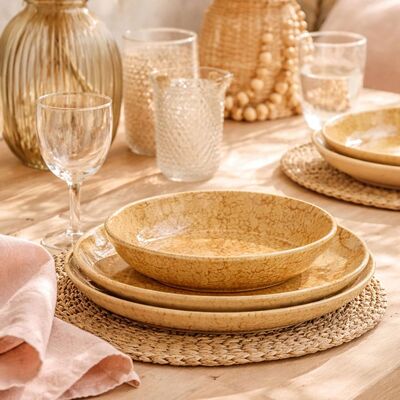 Novastyl Lot de 6 assiettes plates 26cm en grès jaune Jaune 26x3x26cm - Publicité Novastyl Lot de 6 assiettes plates 26cm en grès jaune Jaune 26x3x26cm - Publicité