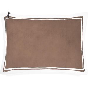 Lo de Manuela Coussin coton lavé blanc/taupe 50x70 Multicolore 70x50cm