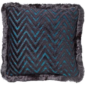 Hoii Coussin bleu en velours 45x45 cm avec motif Bleu 45x15x45cm