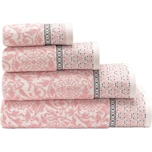 Le Jacquard Français Serviette de bain en coton pivoine 90 x 150 Rose 150x0x90cm