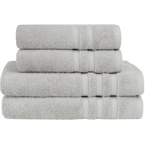 Sensei Maison Ensemble de bain 4 pieces en coton/modal Gris Perle Gris 140x1x70cm